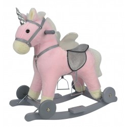 ROCKING HORSE WITH WHEELS PINK