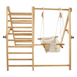 Wooden climbing ladder and...